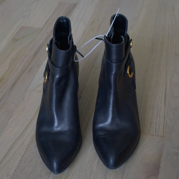 Anne Klein Womens Black Leather Chelsey Zippered Booties Size US 6M - Picture 2 of 8